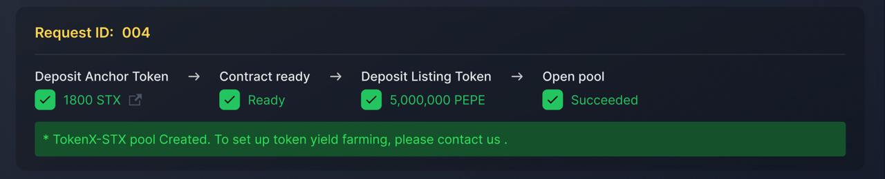 Pool creation successful